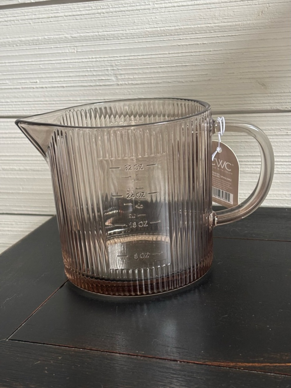 CWC Cook With Color Glass Measuring Cup 33oz ~ 4 Cups Brown Ribbed NEW - Picture 5 of 14